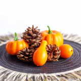 Őszi dekoráció - tök és toboz szett - 9 részes - 5-7 cm (59004)