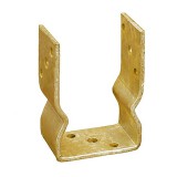 Oszloptalp "U" lecsavarozható rogyasztott  120 x 60 x 120 / 5 mm sárga horganyzott