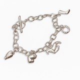 Ötmedálos lovas karkötő