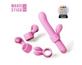 OTOUCH Magic Stick - vibrátor, cserélhető feltétekkel (pink)