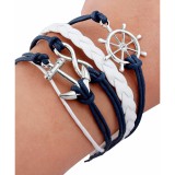 Ötsoros bőr hajós karkötő