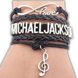 Ötsoros bőr Michael Jackson karkötő