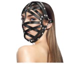 Ouch! - műbőr ketrec maszk (fekete)