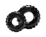 OXBALLS - bordázott péniszgyűrű szett (fekete)