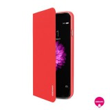 Ozaki O!coat 0.4 +Folio - iPhone 6 Plus / 6S Plus kinyithat&oacute; bőrtok - piros