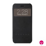 Ozaki O!coat Hel-ooo - iPhone 6 Plus / 6S Plus kinyithat&oacute; bőrtok okos &eacute;rint&eacute;s funkci&oacute;val - fekete
