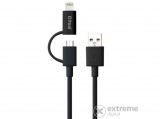Ozaki OT227BK lightning és micro USB kábel, fekete, 1m