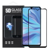 OEM Huawei P Smart 2020 üvegfólia, tempered glass, előlapi, 5D, edzett, hajlított, fekete kerettel