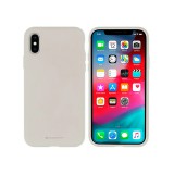 OEM iPhone 14 szilikon tok, hátlaptok, telefon tok, velúr belsővel, matt, szürke, Mercury Silicone