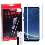 OEM Samsung Galaxy S8 Plus üvegfólia, tempered glass, előlapi, UV, edzett, hajlított