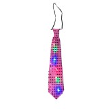 OEM Világító LED nyakkendő 35 cm sötét rózsaszín