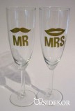 OrsiDekor Esküvői pezsgőspohár, arany, Mrs&Mr