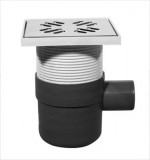 Padlószifon 1 ágú golyós büzzárral + rozsdamentes magasítóval