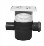 Padlószifon 2 ágú golyós büzzárral + rozsdamentes magasítóval