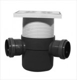 Padlószifon 3 ágú golyós büzzárral + rozsdamentes magasítóval