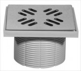 Padlószifon magasító rozsdamentes ráccsal, 145mmx145m