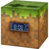 Paladone PP6733MCF Minecraft: Grass Block 4,33", LED világítás, USB Többszínű digitális ébresztőóra