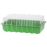 Palántázó tálca, mini melegágy tetővel, Herrison, 360x220x70 mm, kókuszrost pellettel