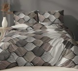 Pamut extra hosszú 140x220 - cm ágynemű szett modern barna hullám mintás