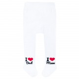 Pamut harisnyanadrág New Baby fehér I Love Mum and Dad
