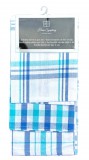 Pamut konyharuha szett 3 részes - Kék Kockás mintával