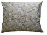 Pamut Nagypárna huzat - 70 x 90cm szürke alapon kék-fehér virág mintás