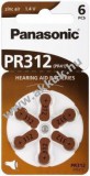 Panasonic hallókészülék elem V312/PR41 (PR312) 6db/csomag
