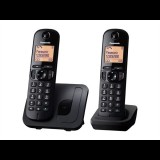 Panasonic KX-TGC212PDB DUO DECT hívásazonosítós fekete vezetéknélküli telefon