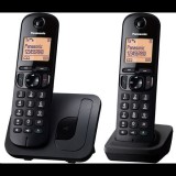 Panasonic KX-TGC212PDB DUO DECT hívóazonosítós telefon fekete (KX-TGC212PDB)