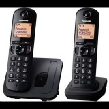 Panasonic KX-TGC212PDB DUO DECT hívóazonosítós telefon fekete (KX-TGC212PDB) - Vezetékes telefonok