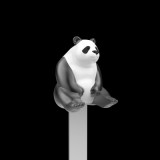 Panda, fekete/fehér - Fém könyvjelző