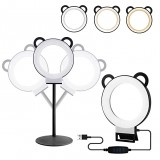 Panda kör alakú LED lámpa, fényerőszabályzóval - Rózsaszín