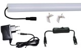 Pannon LED 100cm-es 14 Wattos, 12 Voltos hidegfehér LED szalag, opál, alumínium negyed íves sarok profilban, adapterrel, lengőkapcsolóval (60db 2835 SMD LED)