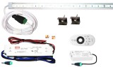 Pannon LED 100cm-es 14 Wattos, 12 Voltos középfehér LED átlátszó keskeny alumínium profilban, fix tápegységgel, 2.4G-s rádiófrekvenciás 4-zónás FUT007 távirányítós vezérlővel (60db 2835 SMD LED)