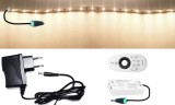 Pannon LED 10m hosszú 54Wattos, RF 4 zónás FUT007 távirányítós, vezérlős, 24V adapteres középfehér LED szalag (600db L2835 SMD LED)