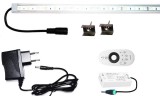 Pannon LED 150cm-es 21 Wattos, 12 Voltos hidegfehér LED átlátszó keskeny alumínium profilban, adapterrel, RF 4 zónás távirányítós, 2.4G vezérlős (90db 2835 SMD LED)