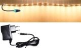 Pannon LED 2m hosszú 27Wattos, kapcsoló nélküli, adapteres melegfehér LED szalag szett (120db P2835 SMD LED)