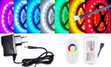 Pannon LED 2m hosszú 31 Wattos, 1 zónás 2.4G RF távirányítós, 24V adapteres RGB LED szalag (120db P5050 SMD LED)