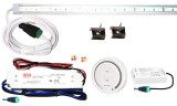 Pannon LED 50cm-es 7 Wattos, 12 Voltos középfehér LED átlátszó keskeny alumínium profilban, fix tápegységgel, 2.4G-s rádiófrekvenciás 1-zónás fali távirányítós vezérlővel (30db 2835 SMD LED)