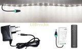 Pannon LED 5m hosszú 29Wattos, RF 4 zónás C1 távirányítós, vezérlős, 24V adapteres hidegfehér LED szalag (300db 2835 SMD LED)