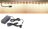 Pannon LED 5m hosszú 48Wattos, kapcsoló nélküli, 12V adapteres középfehér LED szalag szett (300db P2835 SMD LED)