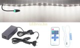 Pannon LED 5m hosszú 70Wattos, RF távirányítós, mini vezérlős, 24V adapteres hidegfehér LED szalag (300db 2835 SMD LED)