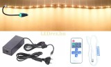 Pannon LED 5m hosszú 70Wattos, RF távirányítós, mini vezérlős, 24V adapteres melegfehér LED szalag (300db 2835 SMD LED)