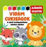 Pannon-Literatúra Kft. Vidám cukiságok - 6 színű festékpalettával minden oldalon - ajándék ecsettel