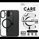 PanzerGlass CARE Apple iPhone 16 MagSafe Combat fekete/fekete nem sárguló tok (1357)