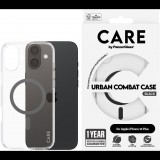 PanzerGlass CARE Apple iPhone 16 Plus MagSafe Urban Combat átlátszó/fekete nem sárguló tok (1347)