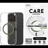 PanzerGlass CARE Apple iPhone 16 Pro MagSafe Urban Combat átlátszó/zöld nem sárguló tok (1370)