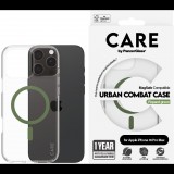 PanzerGlass CARE Apple iPhone 16 Pro Max MagSafe Urban Combat átlátszó/zöld nem sárguló tok (1372)