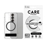 PANZERGLASS CARE KICKSTAND CASE szilikon telefonvédő (ütésállóság, kameravédő, mágneses, wireless, kitámasztó) FEKETE Samsung Galaxy S25 (SM-S931)