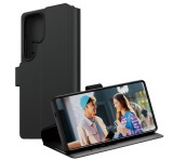 PANZERGLASS CARE WALLET tok álló, bőr hatású (FLIP, oldalra nyíló, asztali tartó, kameravédő) FEKETE Samsung Galaxy S25 Ultra (SM-S938)